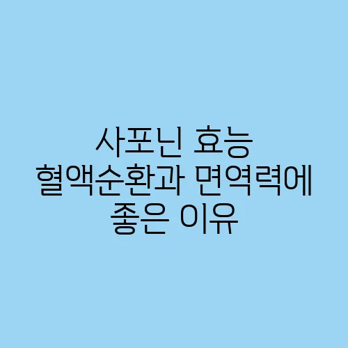 사포닌 효능 혈액순환과 면역력에 좋은 이유