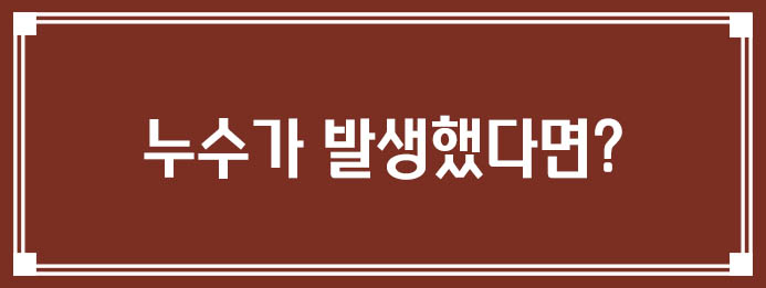 누수가 발생했다면?