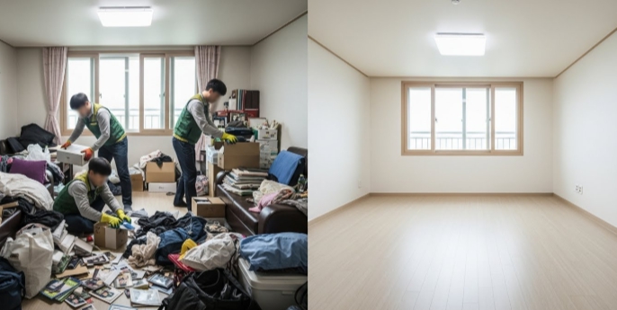 양산 고독사청소 후 모습