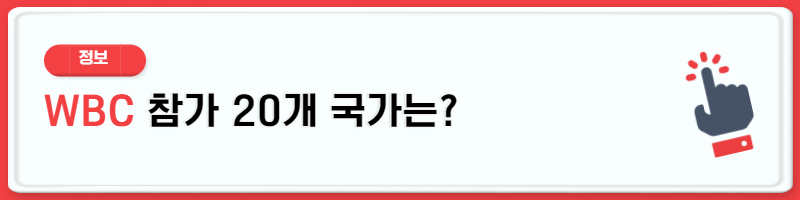 WBC 일정 대표팀 명단 참가국 조편성 랭킹