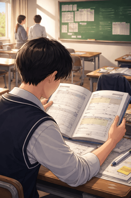 공부하는 남학생 뒷모습