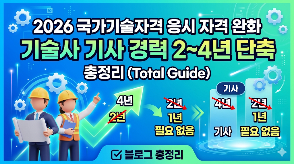 "산업기사 따면 기사 바로 응시?" 2026 국가기술자격 경력 단축 총정리 및 Q&amp;A