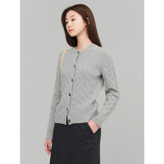 빈폴레이디스 레이디스 라이트 울 캐시미어 케이블 카디건 BF195AU032