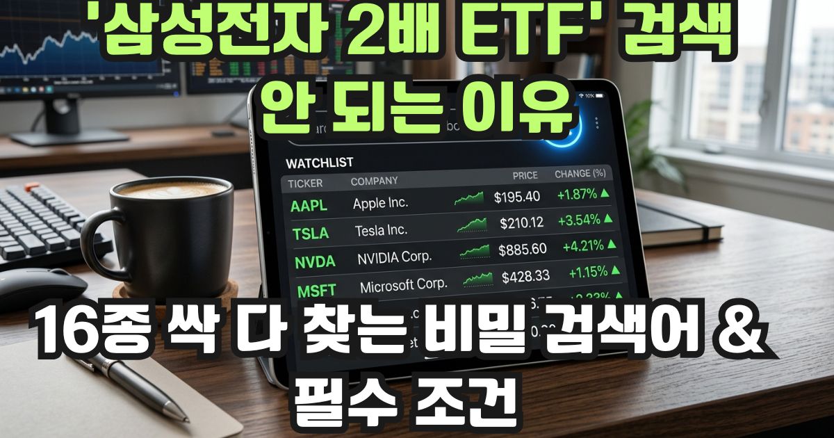 단일종목레버리지 삼성전자 2배 ETF 증권사 앱 검색 방법