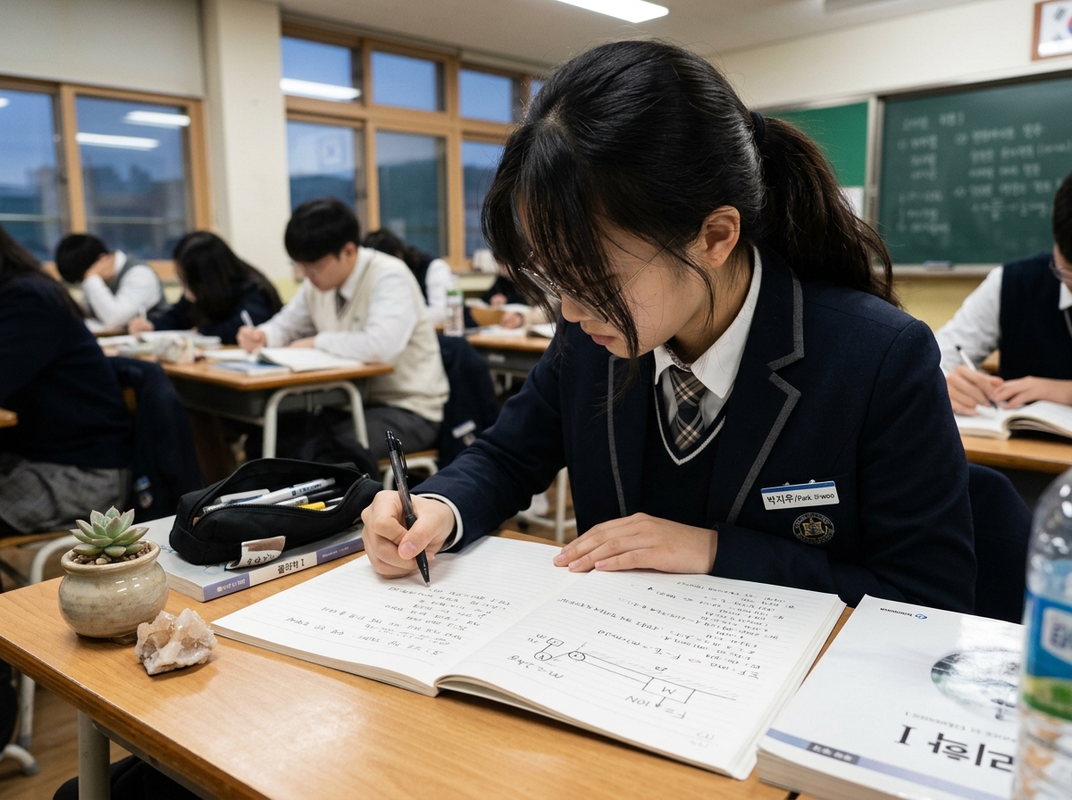 과학 개념을 정리하며 문제 풀이를 실천하는 학생