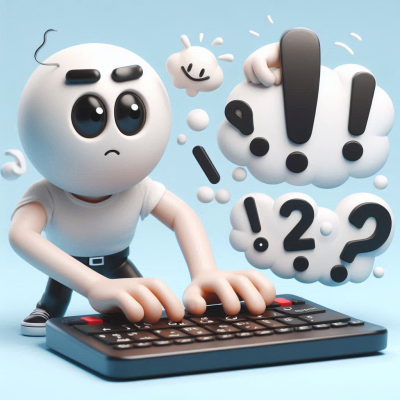 질문을 던지는 구름 모양 캐릭터 일러스트