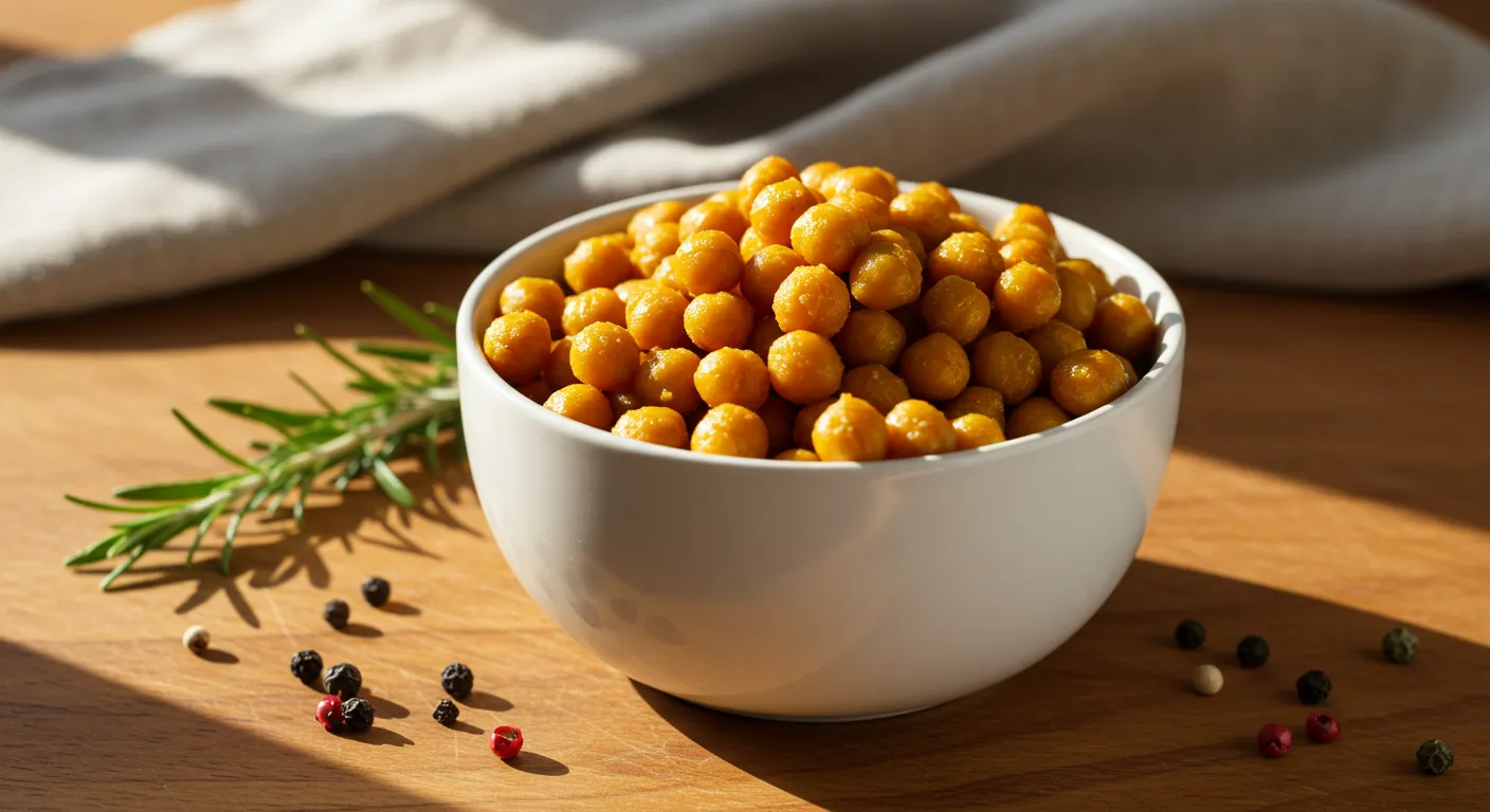 볶은 병아리콩을 그릇에 담아놓은 모습