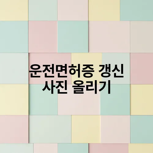 운전면허증 갱신 사진 올리기