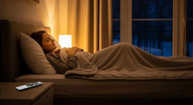 전기요 절전형 제품으로 겨울 난방비를 줄이는 따뜻한 침실 장면