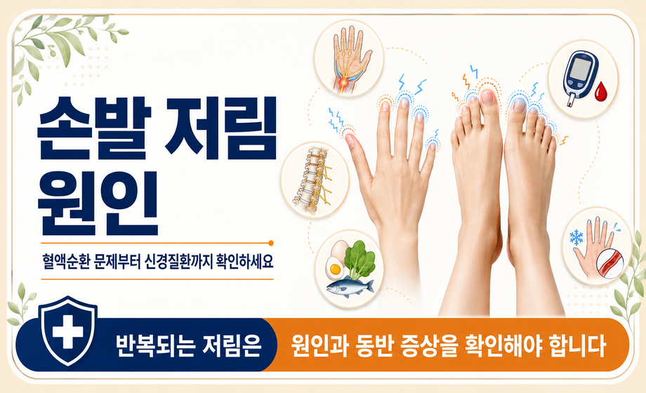손발 저림 원인과 증상 대표 이미지