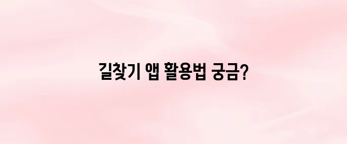 카카오 길찾기 앱 다운로드 방법 – 대중교통·도보 길안내까지 한눈에