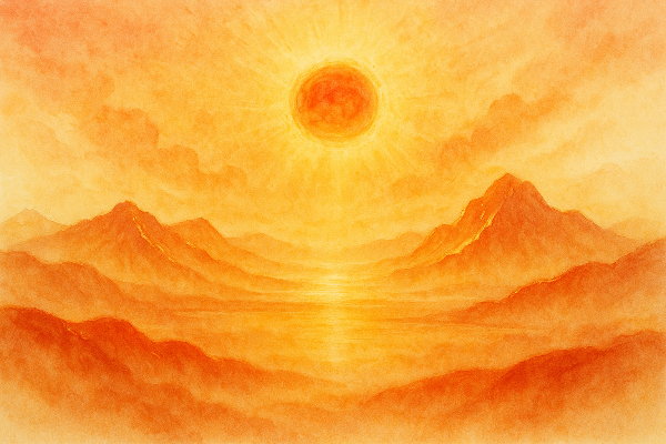 Let the sun feel like both fire and healing light.