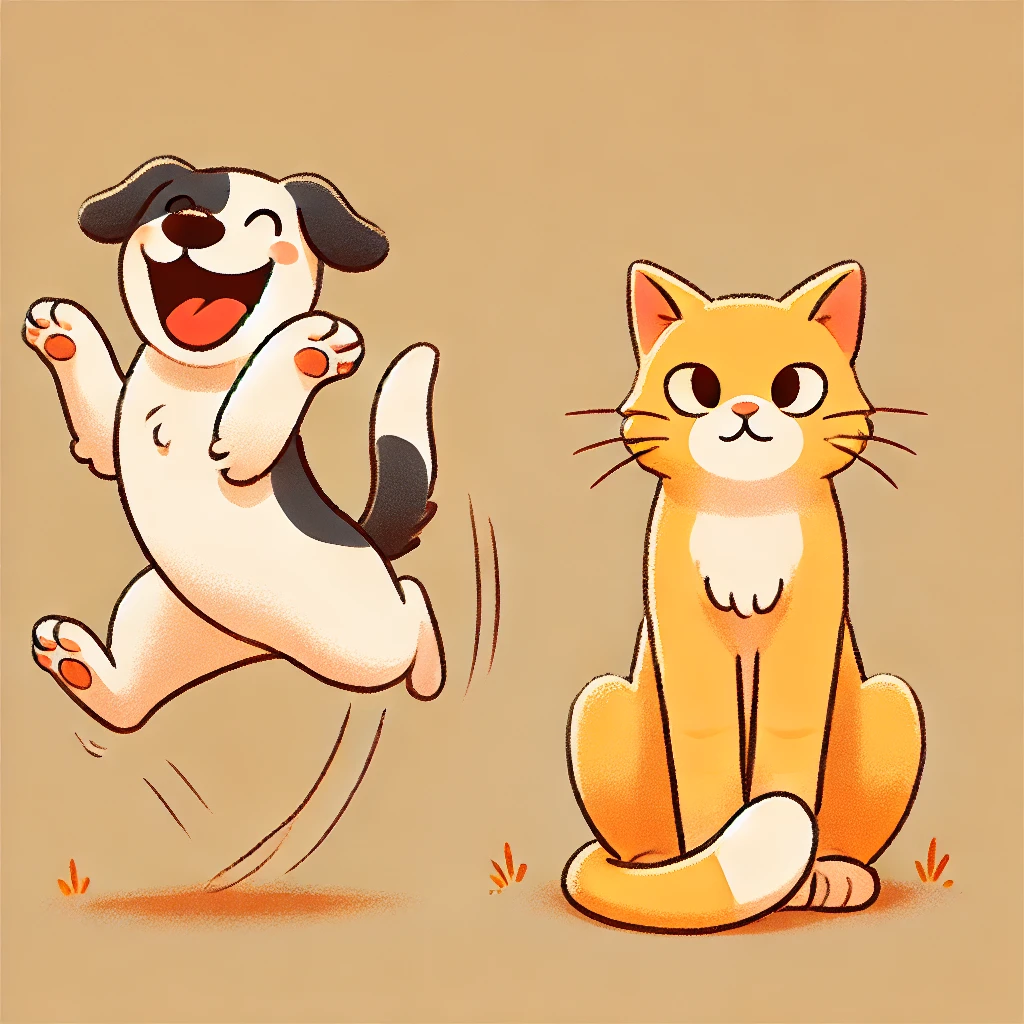 성격을 보여주는 고양이 강아지 그림