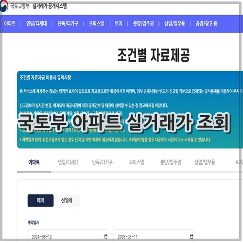 국토부 아파트 실거래가 조회