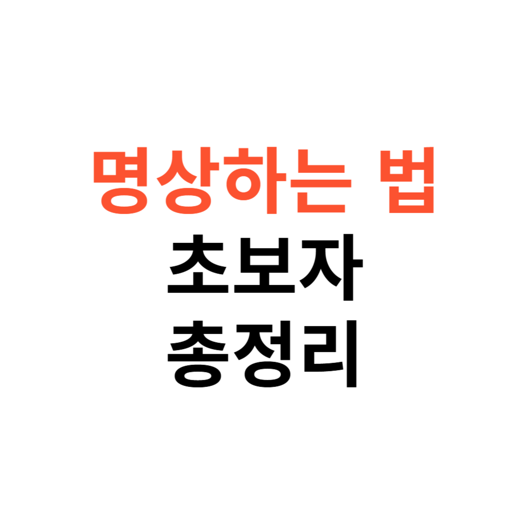 명상하는 법