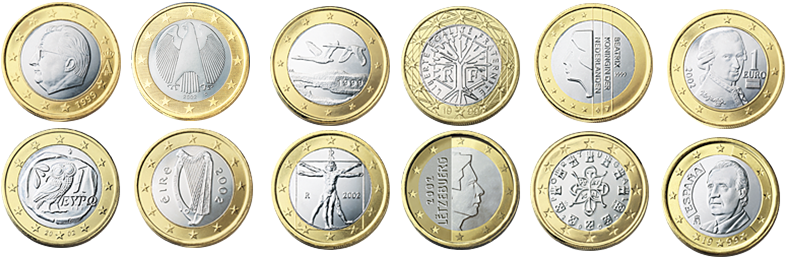 1유로 동전 뒷면 견양