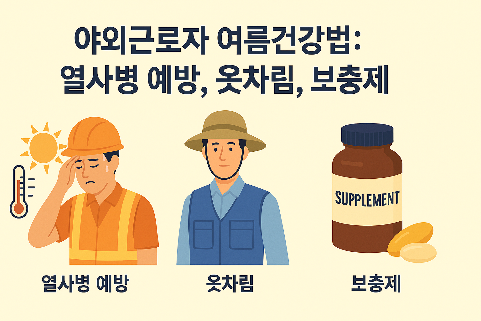 "야외근로자 여름건강법"에 대한 이미지입니다.