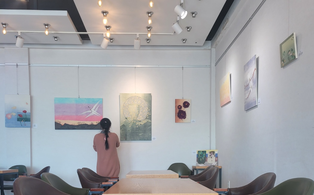 한지그림전시 움트다 오월랑공방 이유미 은행나무길