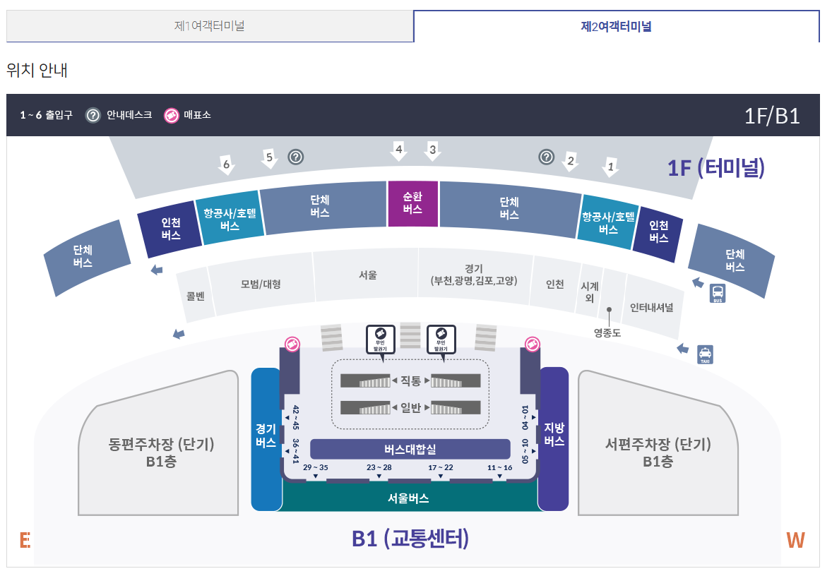 인천공항, 인천공항 제1터미널, 인천공항 리무진 버스