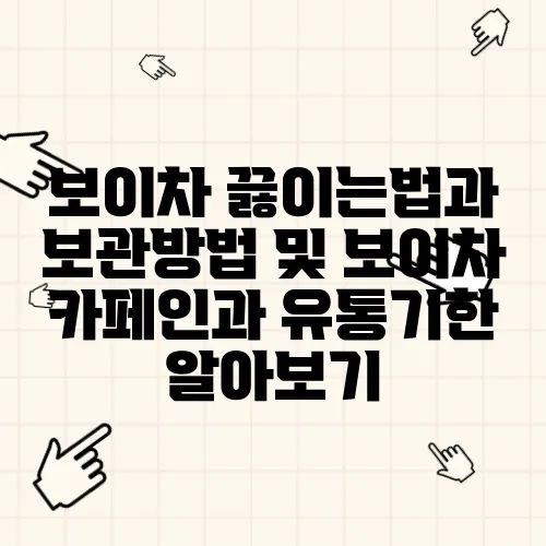 보이차 끓이는법과 보관방법 및 보이차 카페인과 유통기한 알아보기