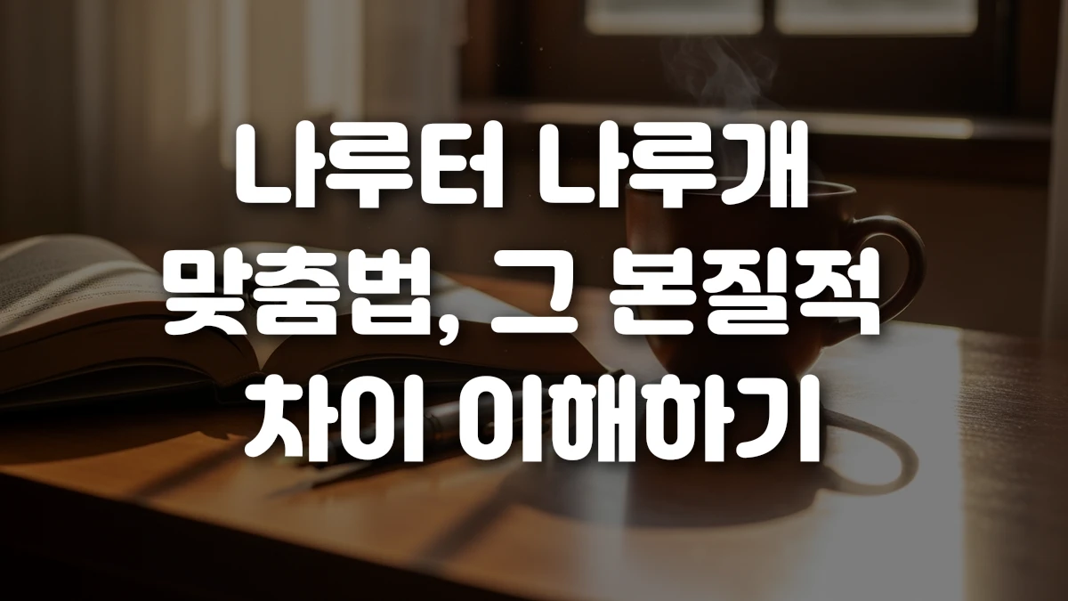 나루터 나루개 맞춤법 그 본질적 차이 이해하기