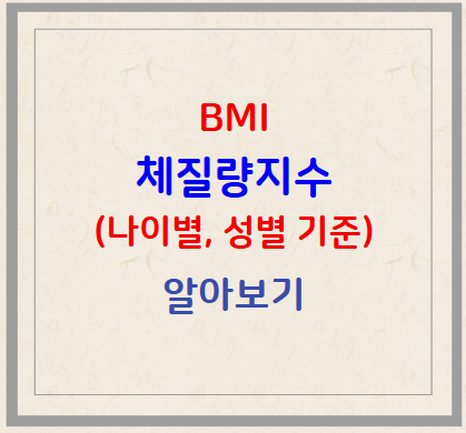 BMI 체질량지수의 이해와 활용법 (나이별, 성별 기준 알아보기)