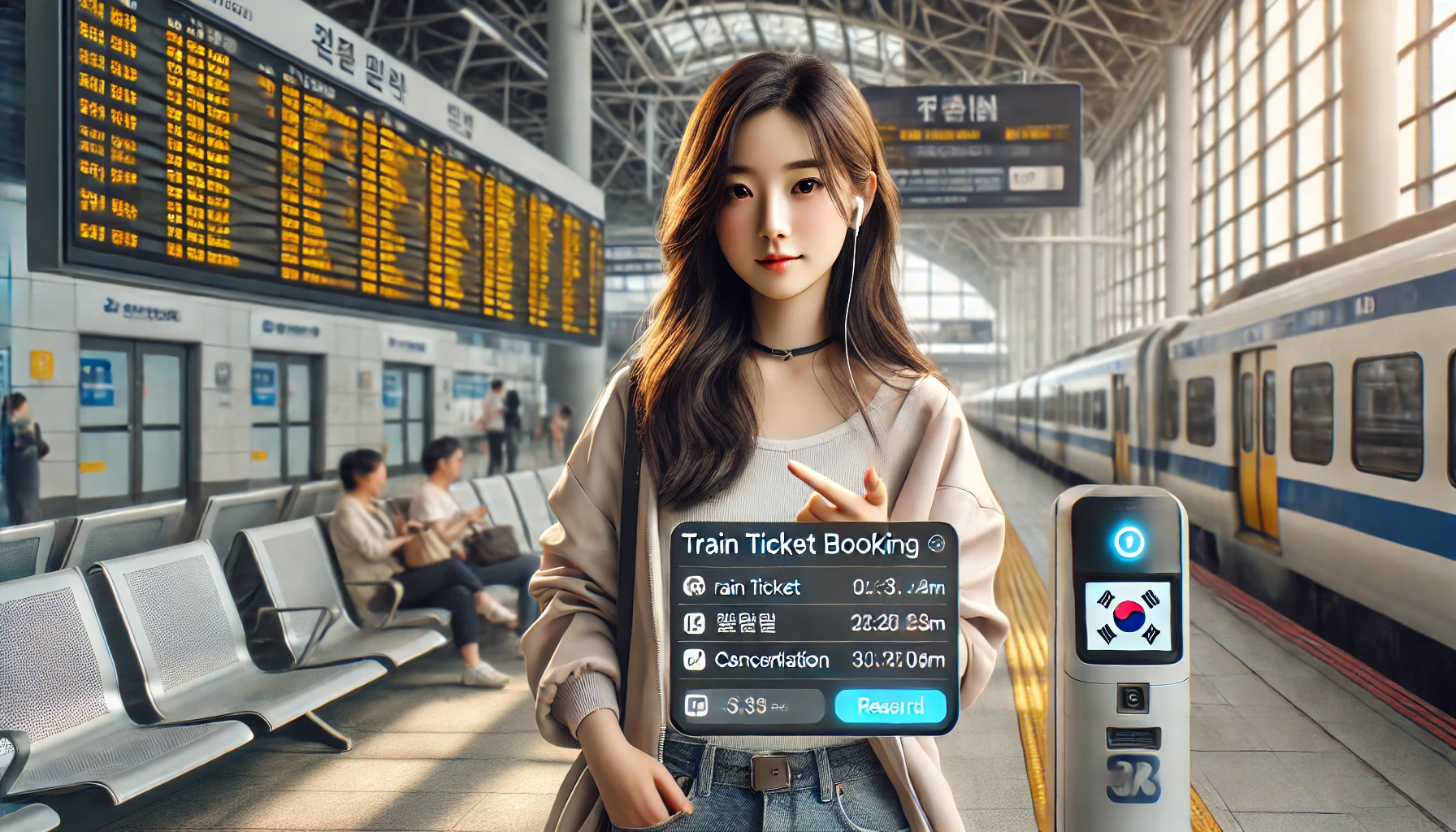 열차 승차권 예매하는 이미지