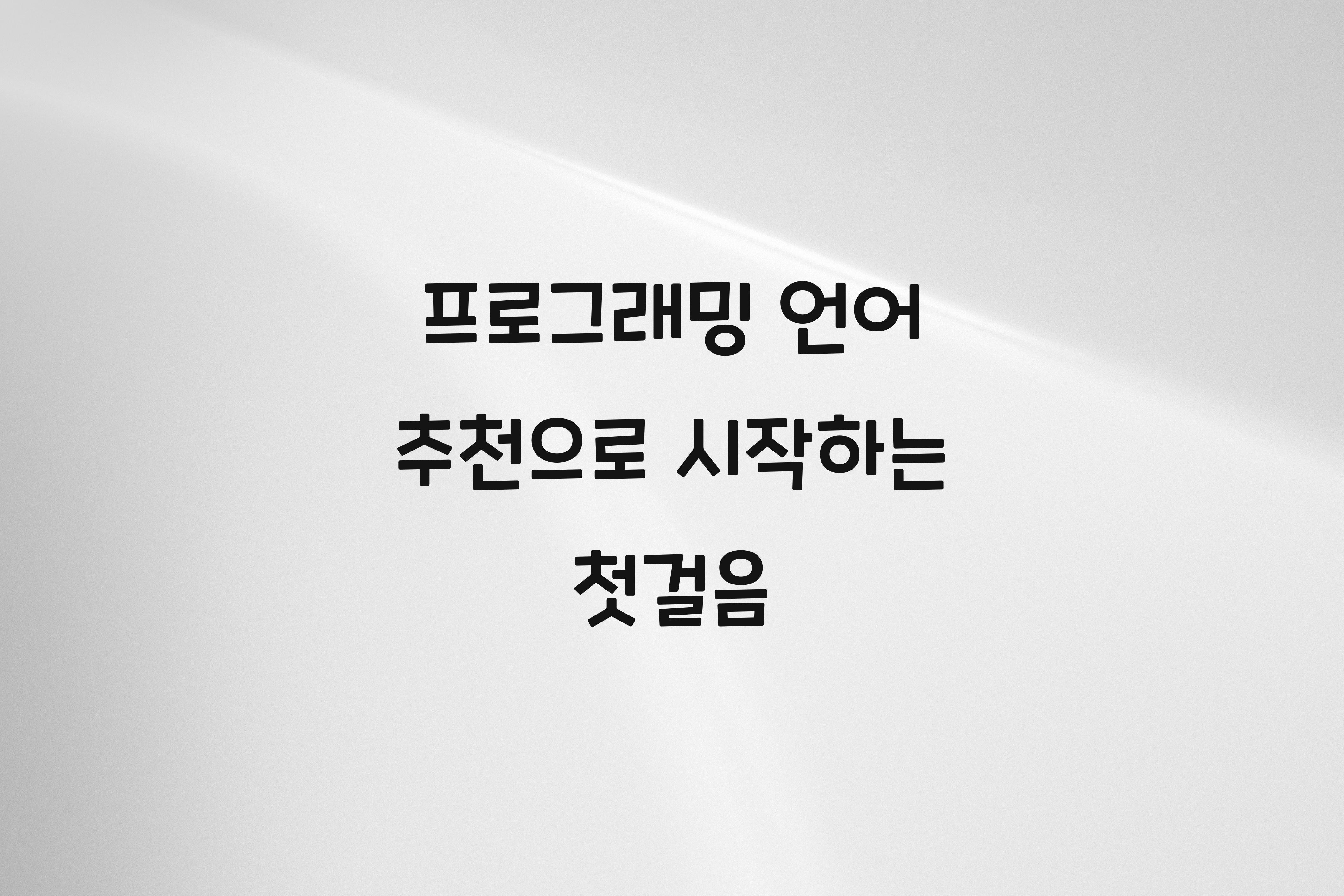 프로그래밍 언어 추천