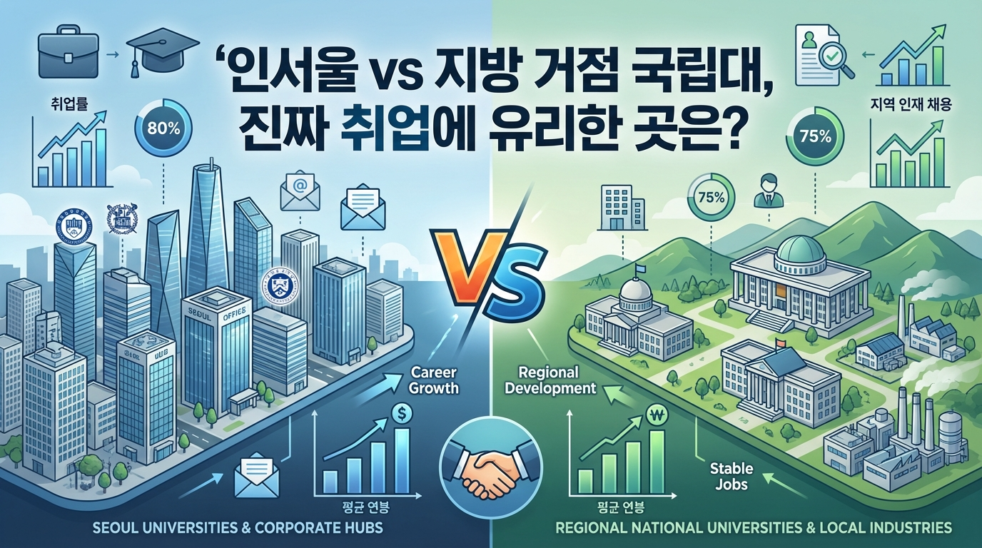 인서울 vs 지방 거점 국립대, 진짜 취업에 유리한 곳은?