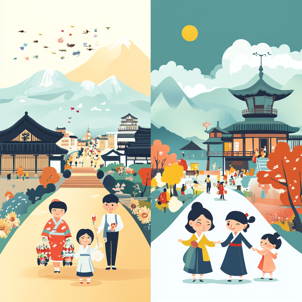 한국과 일본의 육아 문화 비교 사진