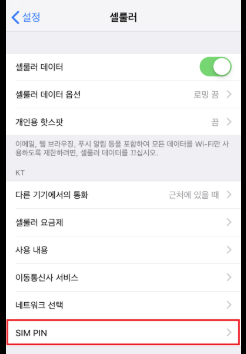 아이폰 SIM PIN 잠금 설정