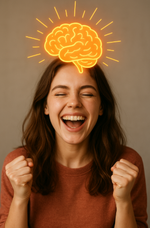 뇌기능이 활성화 되어 즐거워하는 20대 여성