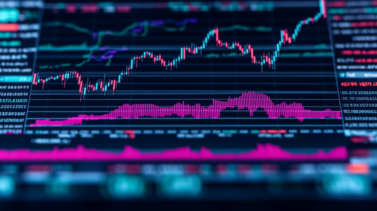나스닥 기술 주식이 강조된 변동성이 높은 시장 변화를 선으로 표현한 그래프입니다.