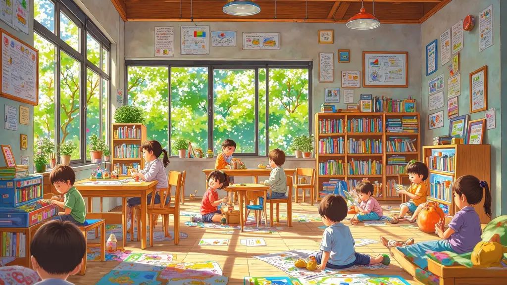 교실에서 공부하는 아이들