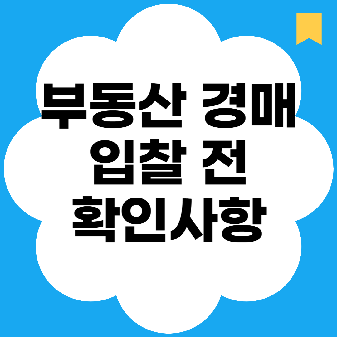 부동산 경매 입찰 전 확인사항