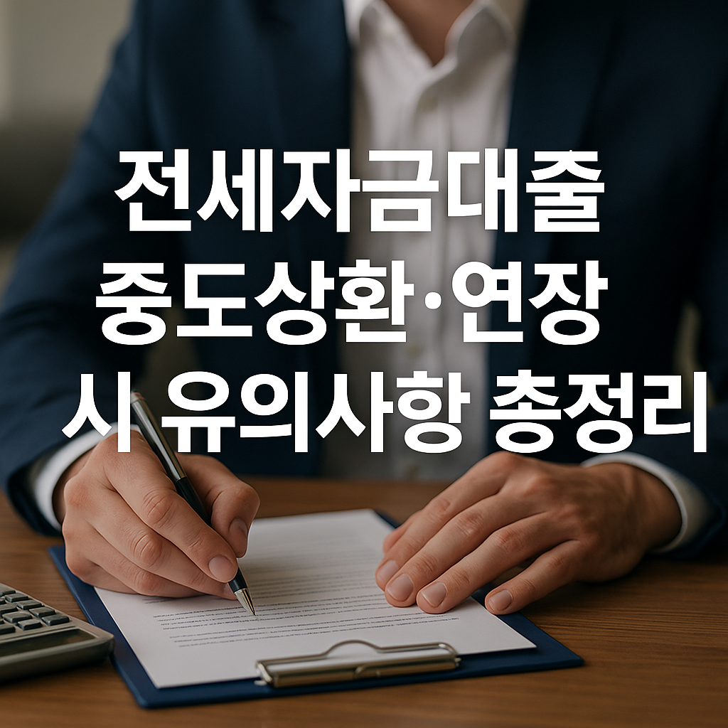 전세자금대출 중도상환 및 연장 시 유의사항 총정리