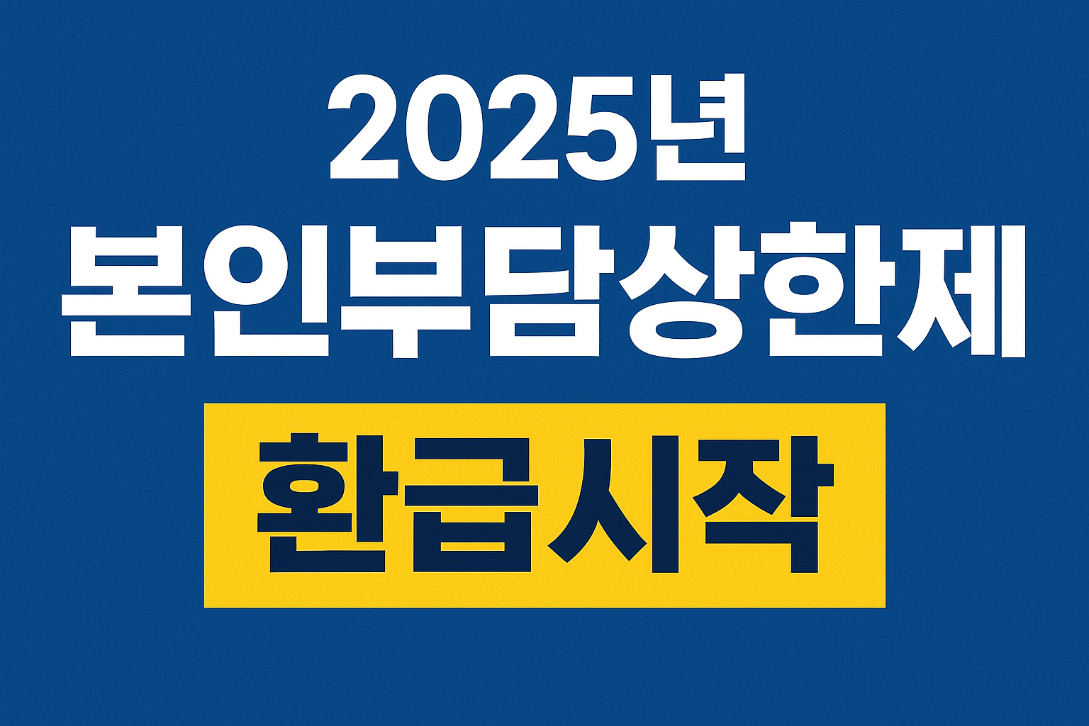 2025년 본인부담상한제 환급시작