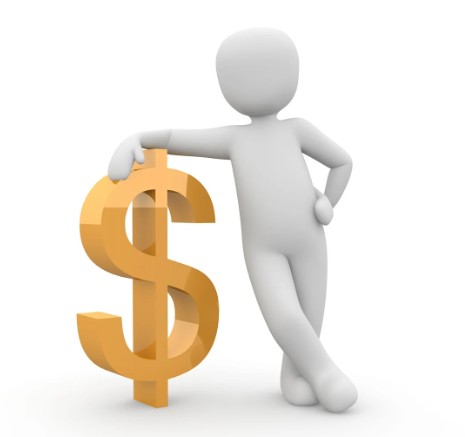 달러와 함께 서 있는 남자 그림