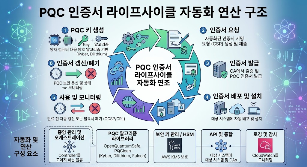 비대해진 양자 내성 인증서를 수동 개입 없이 자동으로 갱신하고 발급하는 무중단 CLM 아키텍처