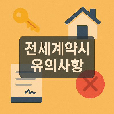 전세계약시 유의사항을 상징적으로 표현한 썸네일 이미지