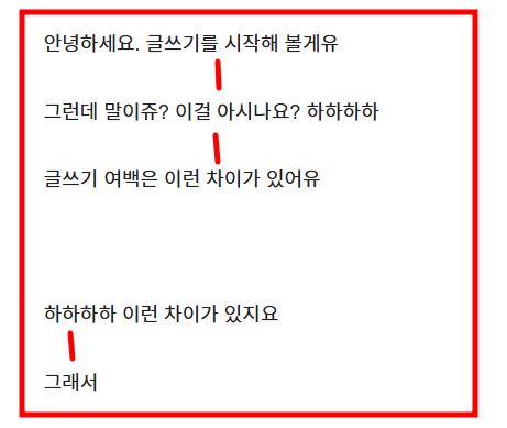 티스토리-블로그-본문-글쓰기-단락-앞뒤-공백-사용-적용된-사진