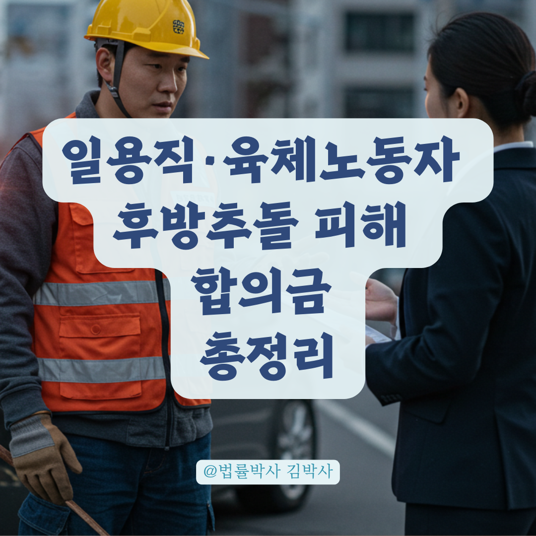 일용직&middot;육체노동자 후방추돌 피해, 합의금에 반영되는 요소 총정리.