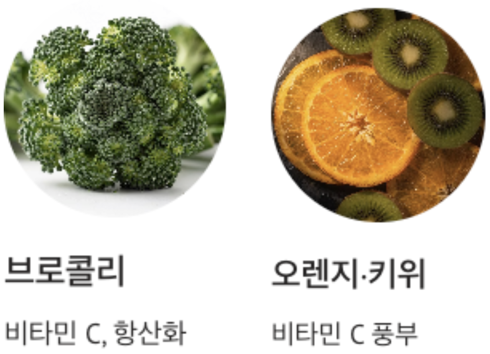 관절에 좋은 브로콜리와 오렌지키위