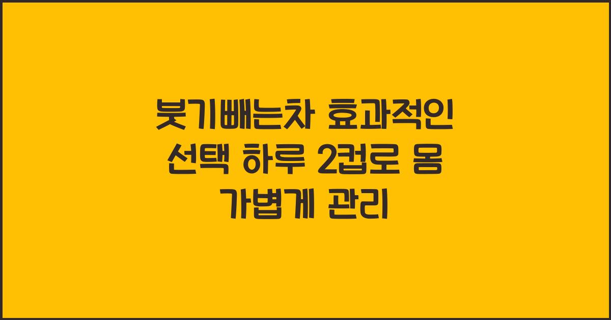 붓기빼는차