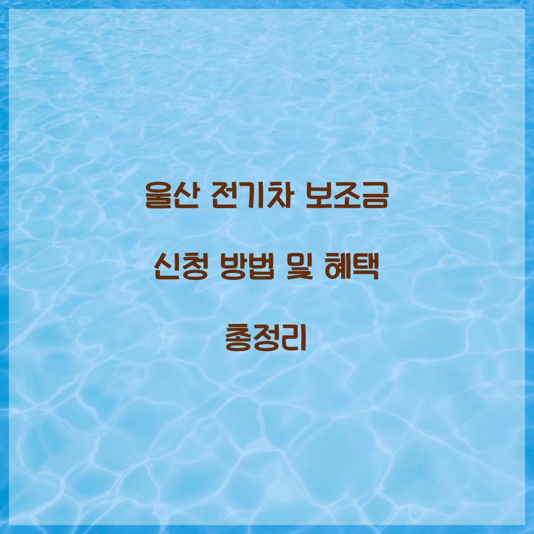 울산 전기차 보조금