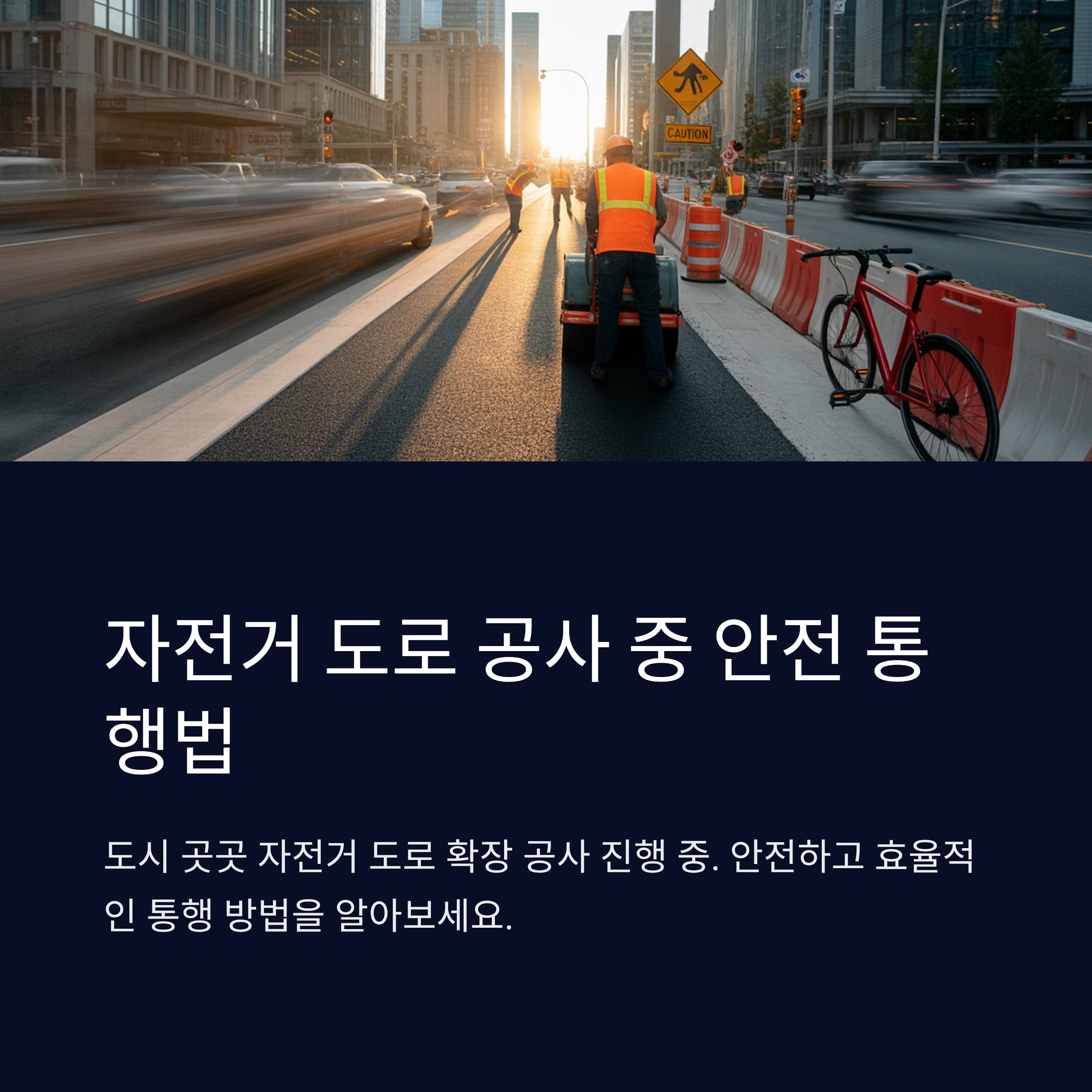 자전거 도로 공사 중 안전하게 통행하는 법