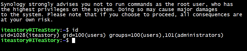 Synology NAS 계정의 UID와 GID 알아보기