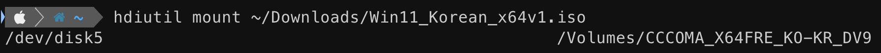 마운트 명령어 실행