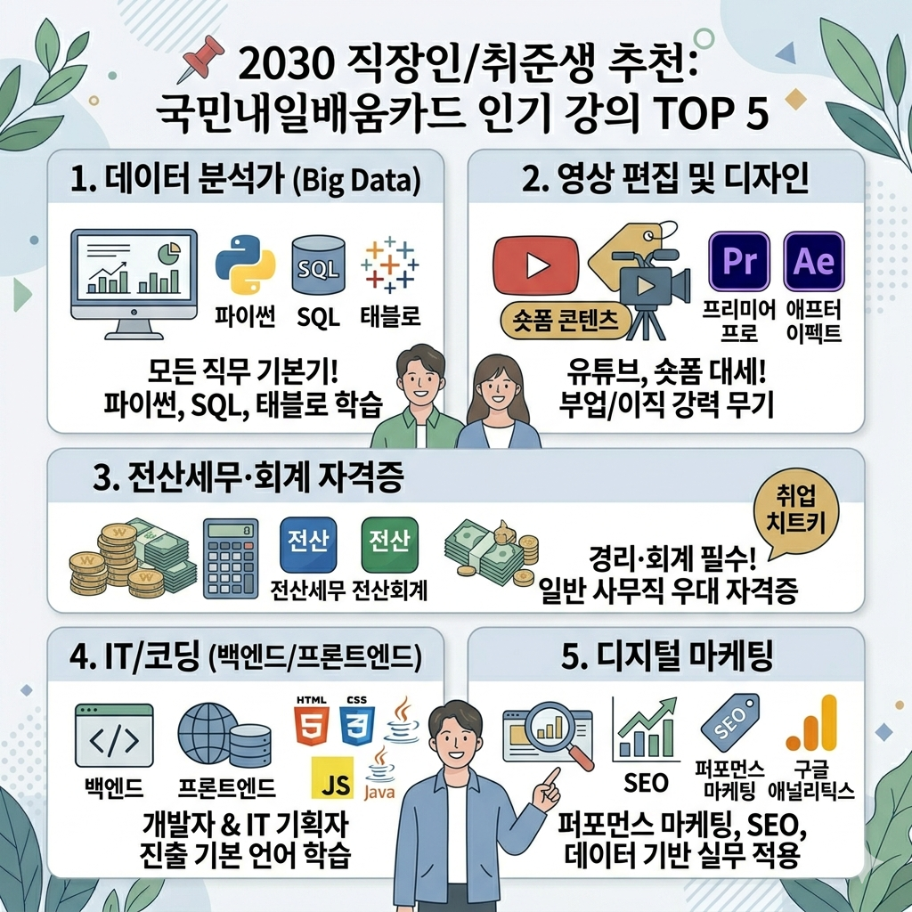 2030이 가장 많이 듣는 인기 강의 TOP 5
