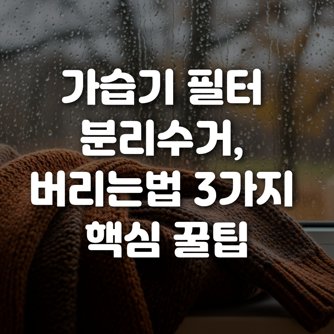 가습기 필터 분리수거 버리는법 3가지 핵심 꿀팁